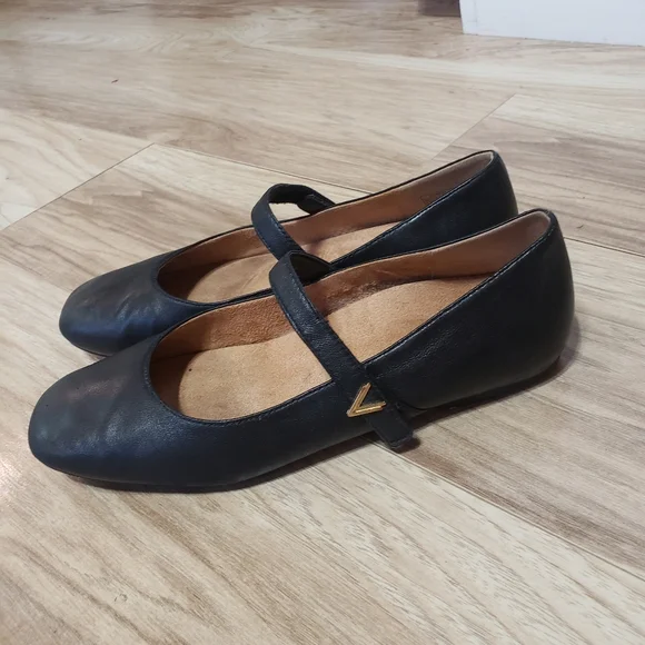 Vionic Alameda Mary Jane Flat 8.5 Black Leather Comfort Shoe - Picture 3 of 5